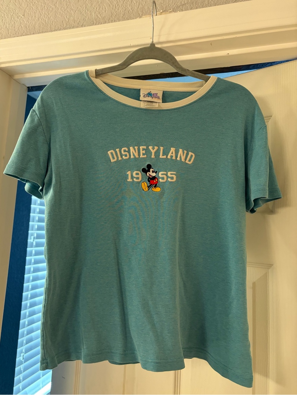 Disney Teal and Cream Disneyland Vintage Mickey Short Sleeve Tee